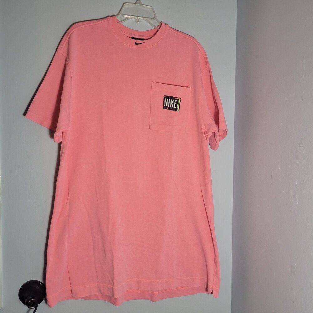 Nike Sportswear Retro 90s Washed Pink Oversized Cotton Crew T-Shirt Dress Size M
